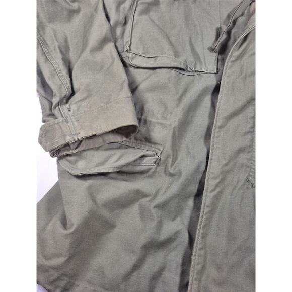 Vintage 80s Alpha Industries Green M65 Cold Weather Field Coat Men's Size SM R - Picture 2 of 8